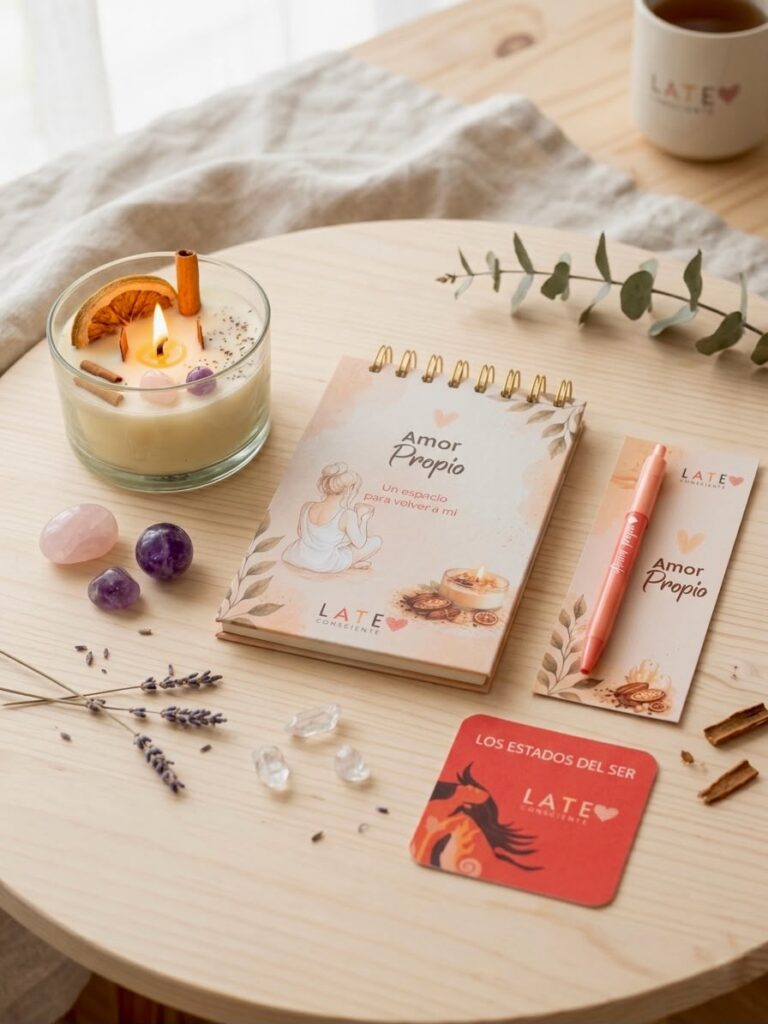 Kit Ritual de Amor Propio / Vela + Diario Volver a Ti + Esfero